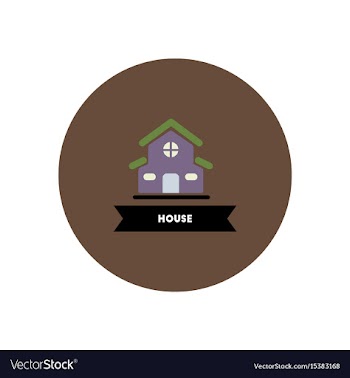 Stylish icon in color circle building house vector image