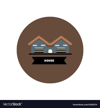 Stylish icon in color circle building house vector image