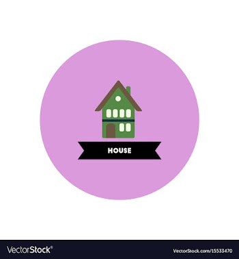 Stylish icon in color circle building house vector image