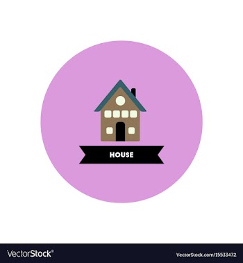 Stylish icon in color circle building house vector image