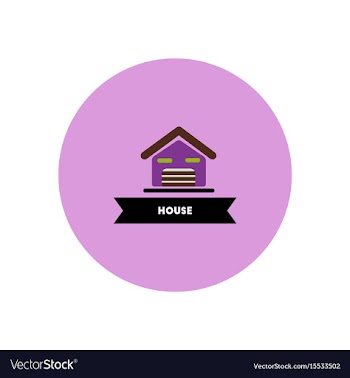 Stylish icon in color circle building house vector image