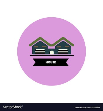 Stylish icon in color circle building house vector image