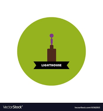 Stylish icon in color circle building lighthouse vector image