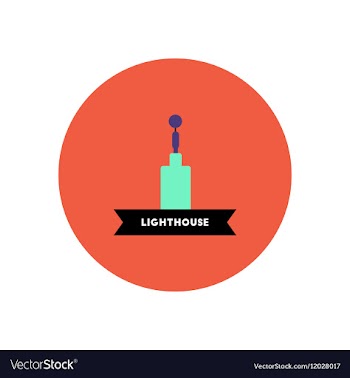 Stylish icon in color circle building lighthouse vector image
