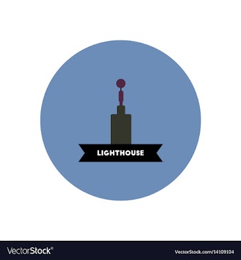 Stylish icon in color circle building lighthouse vector image