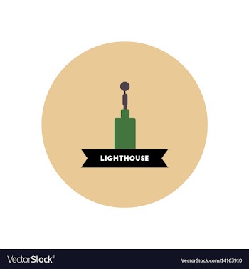 Stylish icon in color circle building lighthouse vector image