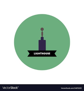 Stylish icon in color circle building lighthouse vector image