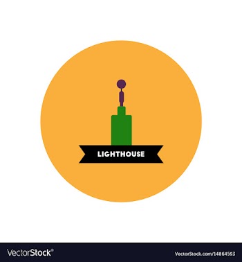 Stylish icon in color circle building lighthouse vector image