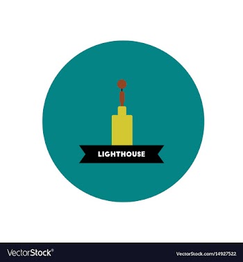 Stylish icon in color circle building lighthouse vector image