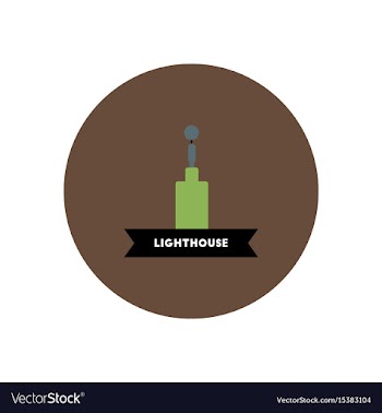 Stylish icon in color circle building lighthouse vector image