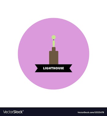 Stylish icon in color circle building lighthouse vector image