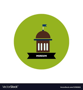 Stylish icon in color circle building museum vector image
