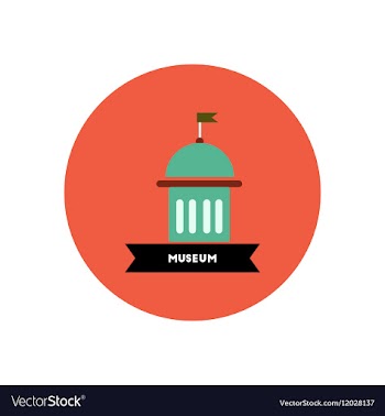 Stylish icon in color circle building museum vector image