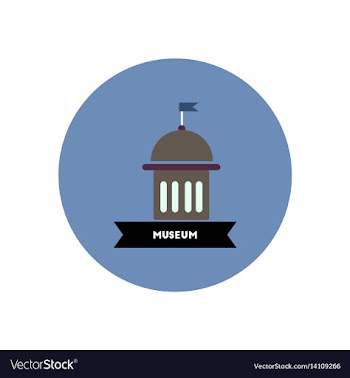 Stylish icon in color circle building museum vector image