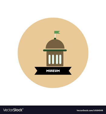 Stylish icon in color circle building museum vector image