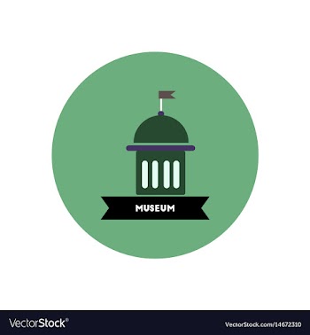 Stylish icon in color circle building museum vector image
