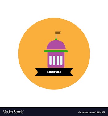 Stylish icon in color circle building museum vector image