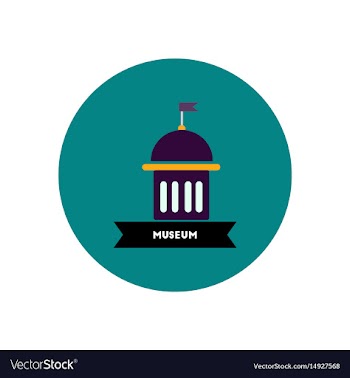 Stylish icon in color circle building museum vector image