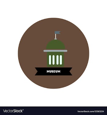 Stylish icon in color circle building museum vector image