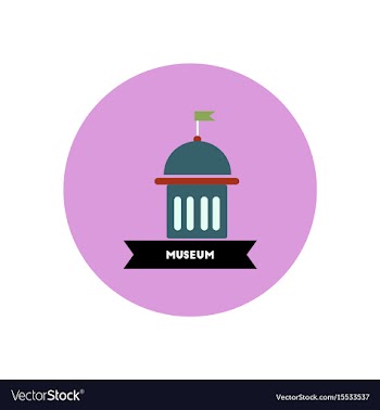 Stylish icon in color circle building museum vector image