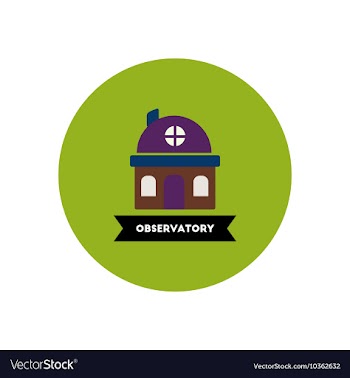 Stylish icon in color circle building observatory vector image