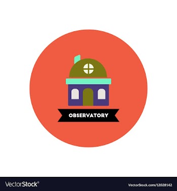Stylish icon in color circle building observatory vector image