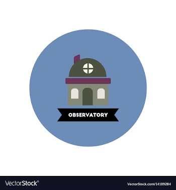 Stylish icon in color circle building observatory vector image