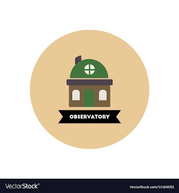 Stylish icon in color circle building observatory vector image