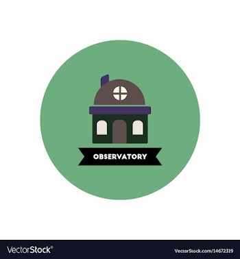 Stylish icon in color circle building observatory vector image