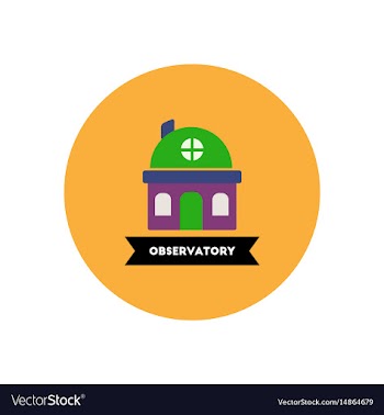 Stylish icon in color circle building observatory vector image