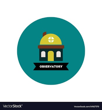 Stylish icon in color circle building observatory vector image