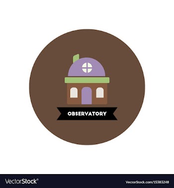 Stylish icon in color circle building observatory vector image