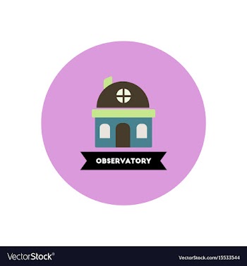 Stylish icon in color circle building observatory vector image