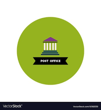 Stylish icon in color circle building post office vector image