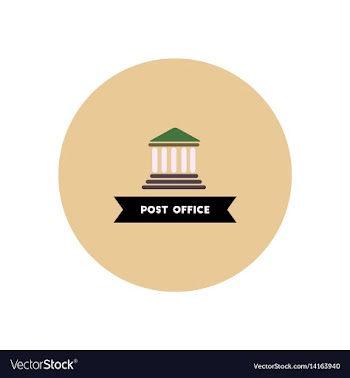 Stylish icon in color circle building post office vector image