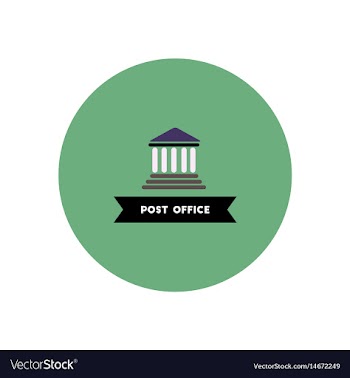 Stylish icon in color circle building post office vector image