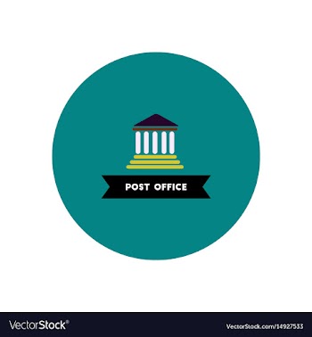 Stylish icon in color circle building post office vector image