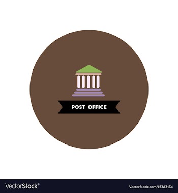 Stylish icon in color circle building post office vector image