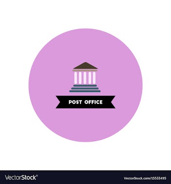 Stylish icon in color circle building post office vector image
