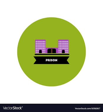 Stylish icon in color circle building prison vector image