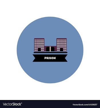 Stylish icon in color circle building prison vector image