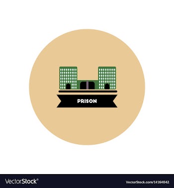 Stylish icon in color circle building prison vector image