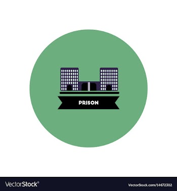 Stylish icon in color circle building prison vector image