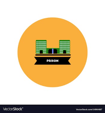 Stylish icon in color circle building prison vector image