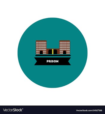 Stylish icon in color circle building prison vector image