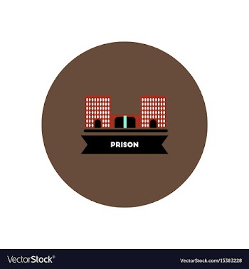 Stylish icon in color circle building prison vector image