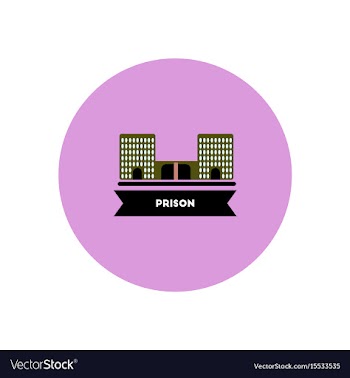Stylish icon in color circle building prison vector image
