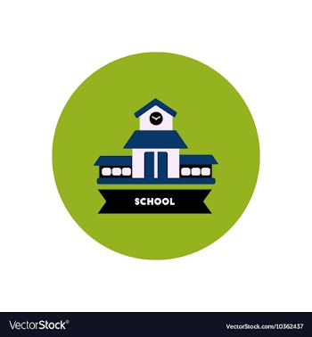 Stylish icon in color circle building school vector image