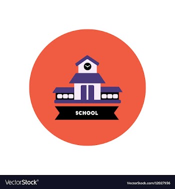 Stylish icon in color circle building school vector image