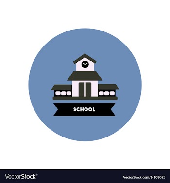 Stylish icon in color circle building school vector image